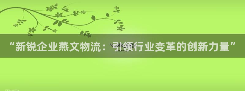 狗子28赌博软件正规吗：“新锐企业燕