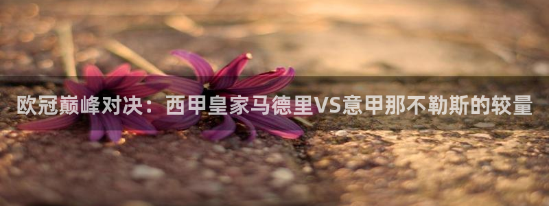 鲸鱼体育直播下载：欧冠巅峰对决：西甲皇家马德里VS意甲那不勒斯的较量